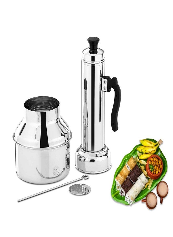 PANCA Stainless Steel Puttu Kudam Maker with Steamer Plate | Traditional Puttu Kutti with Lid & Stick | Puttu Maker for Cooker Use | Puttu Kozha Puttumakker - 1.5 Litre - Image 2